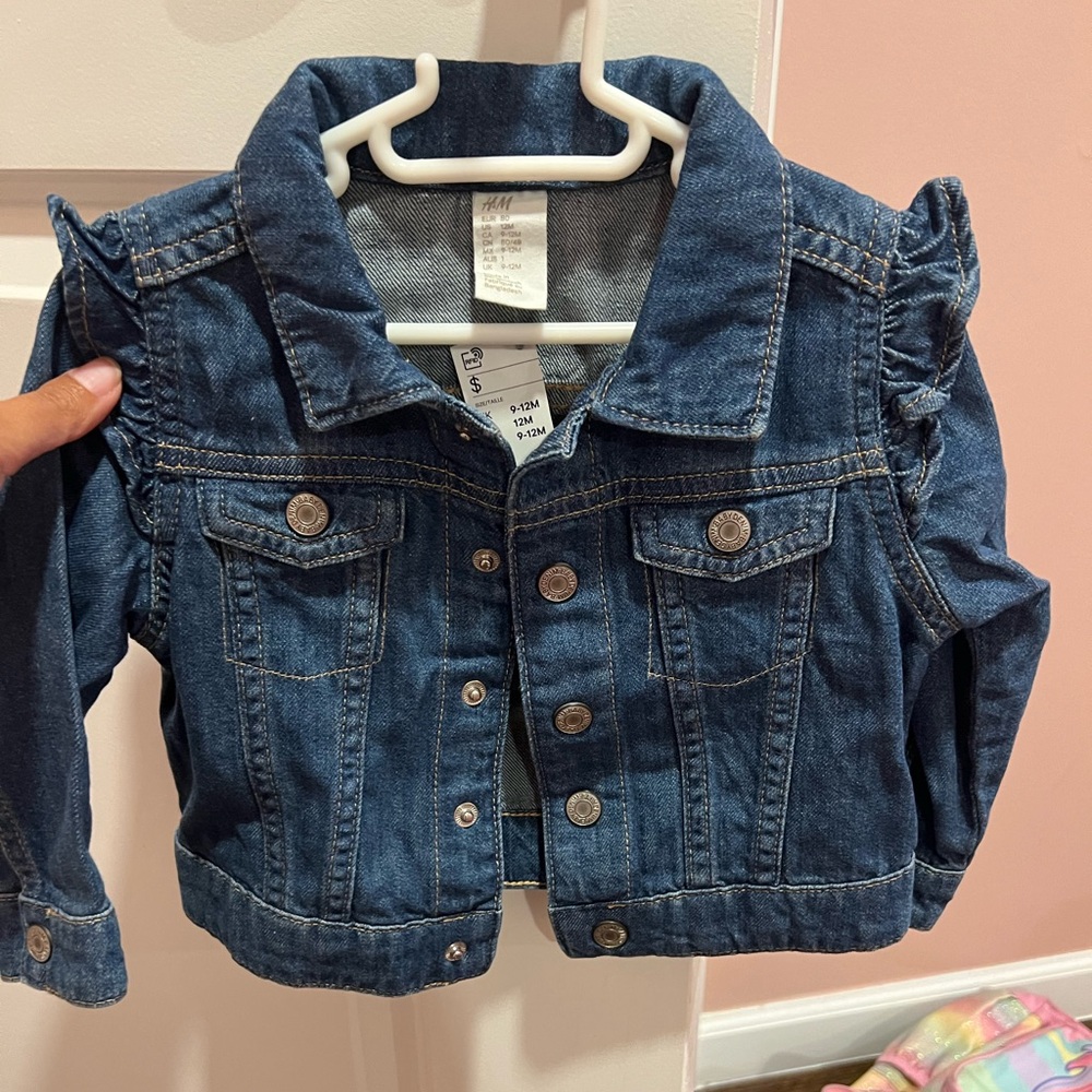 H&M kids denim jacket, size 9-12 months, brand new with tags